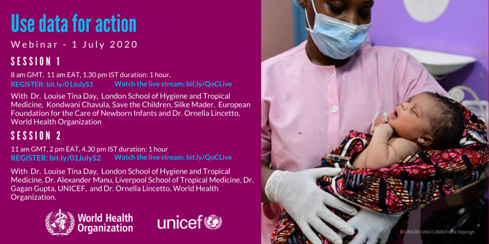 Use data for action – 5th webinar in a series on Transforming care for small and sick newborns